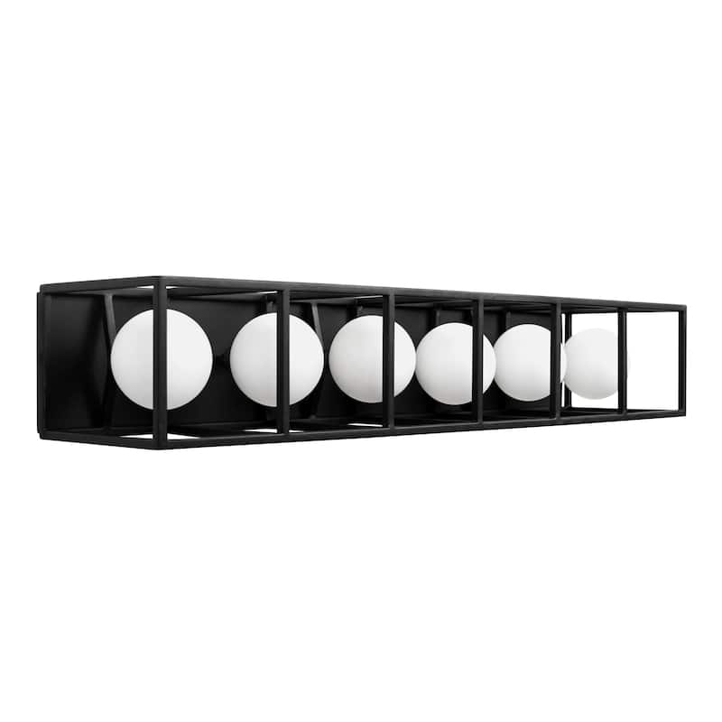 Plaza 6-light Carbon and Havana Gold Bath Light