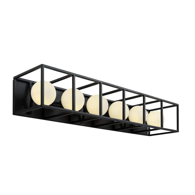 Plaza 6-light Carbon and Havana Gold Bath Light