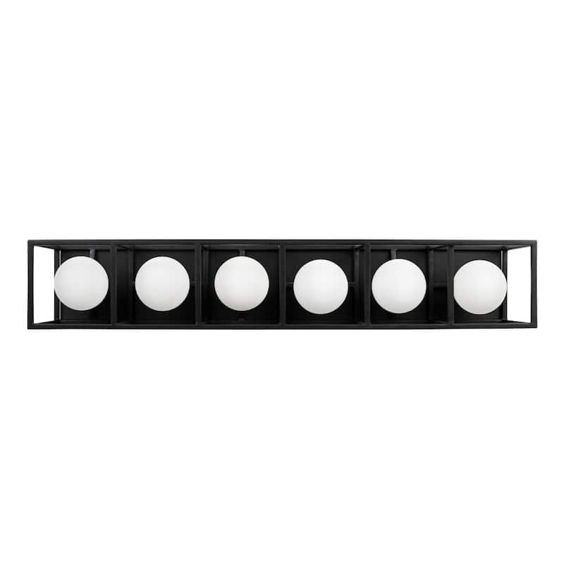 Plaza 6-light Carbon and Havana Gold Bath Light