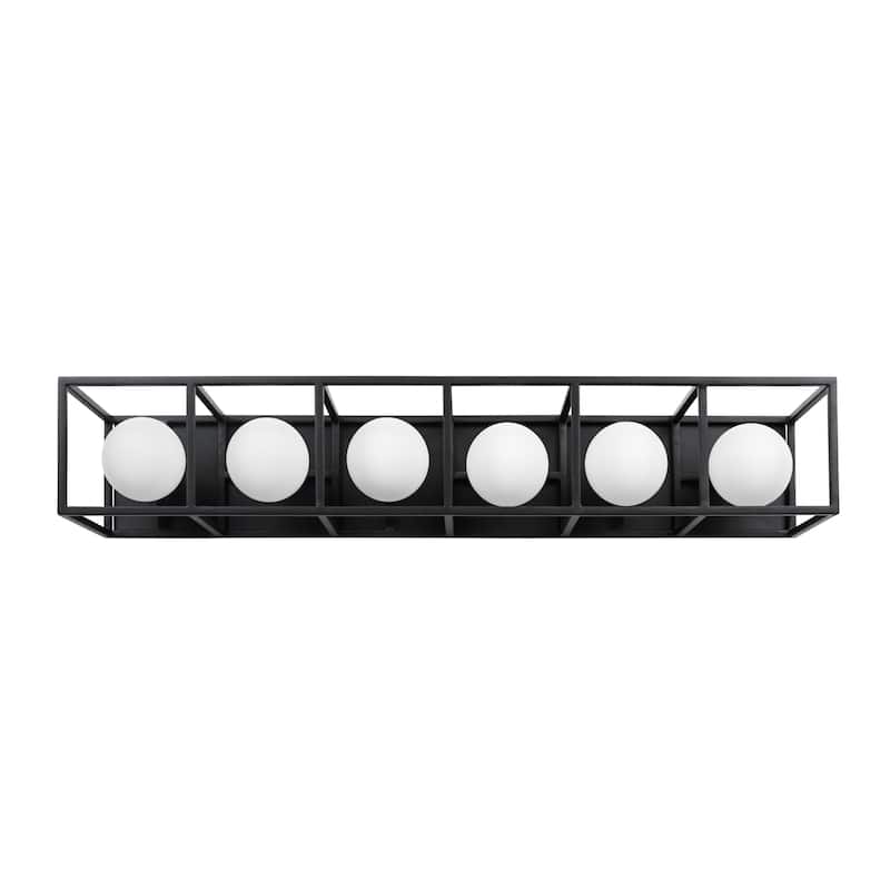 Plaza 6-light Carbon and Havana Gold Bath Light