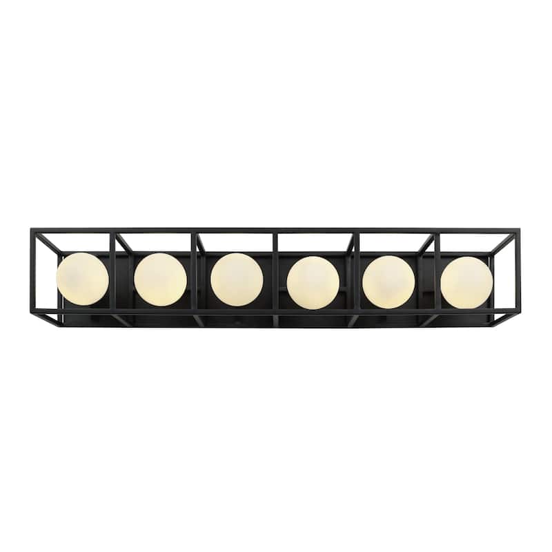 Plaza 6-light Carbon and Havana Gold Bath Light