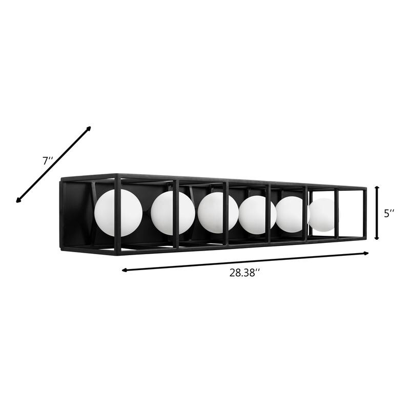 Plaza 6-light Carbon and Havana Gold Bath Light