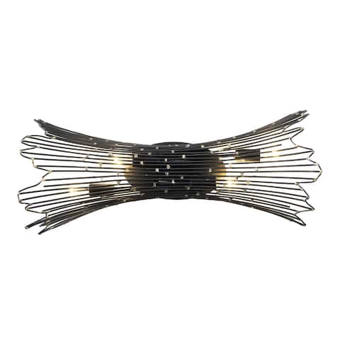 Varaluz Rikki 4-light Carbon and Aged Gold Bath Light