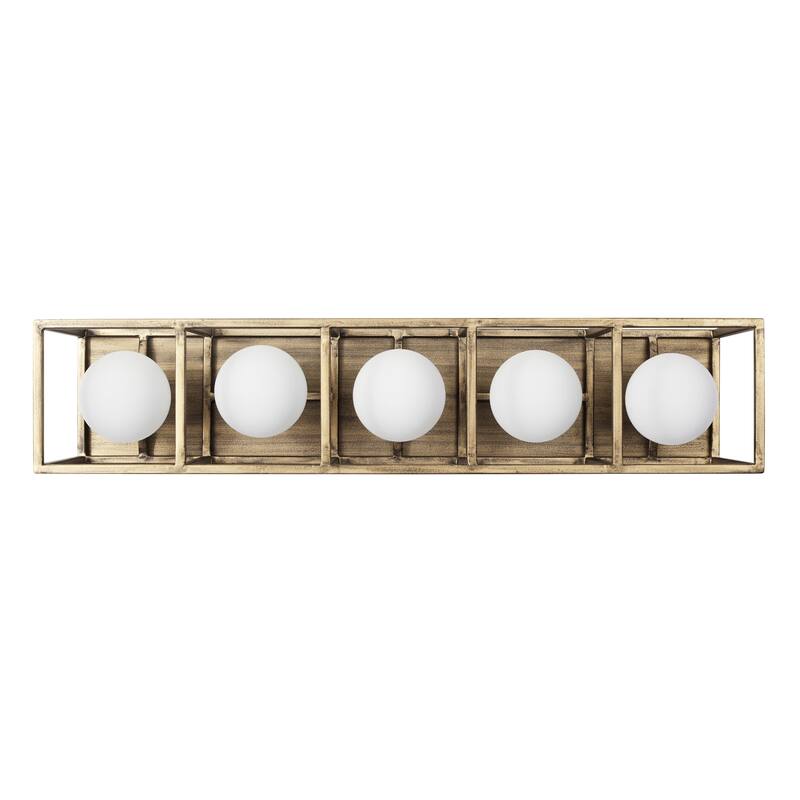 Plaza 5-light Havana Gold and Carbon Bath Light