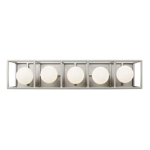 Plaza 5-light Silverado and Carbon LED Bath Light