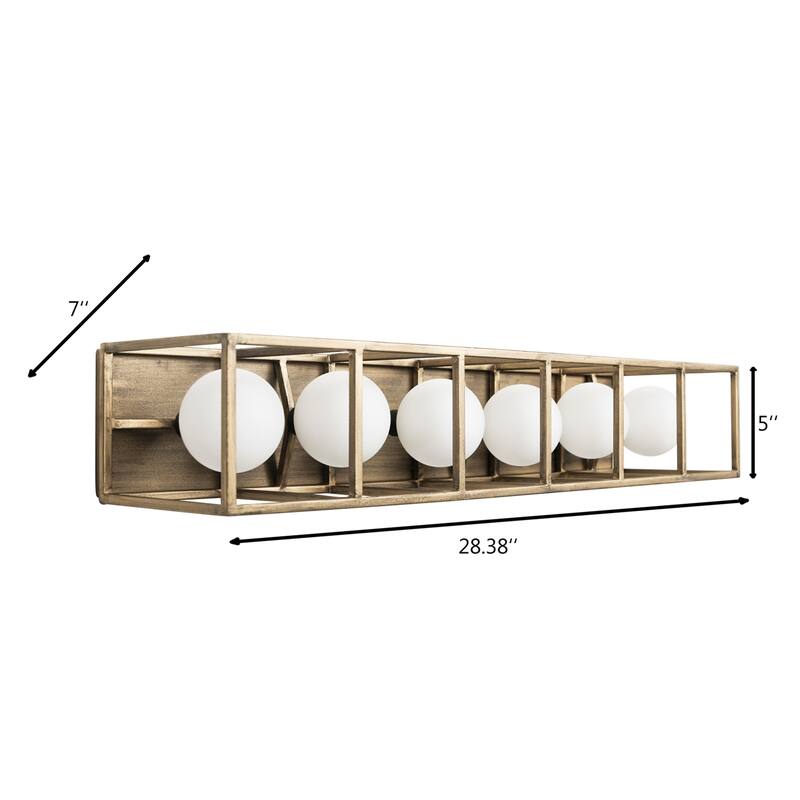 Varaluz Plaza 6-light Havana Gold and Carbon Bath Light