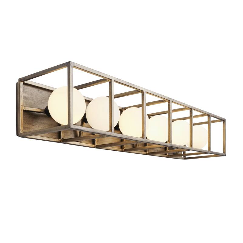 Varaluz Plaza 6-light Havana Gold and Carbon Bath Light