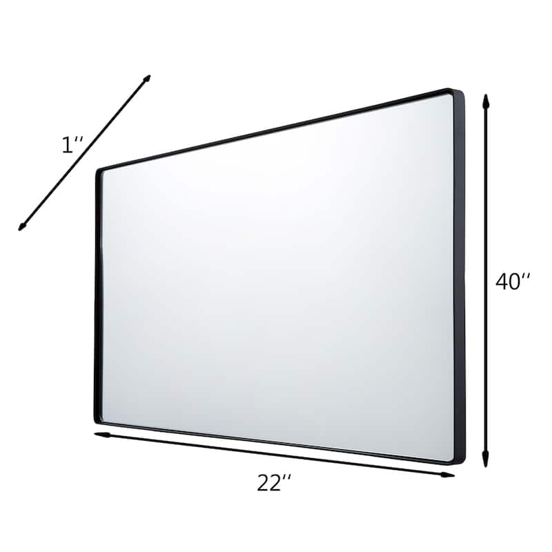 Kye Black Rounded Rectangular Wall Mirror