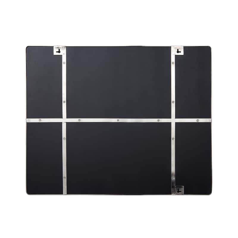 Kye Rounded Polished Nickel Rectangular Wall Mirror - Polished Nickel