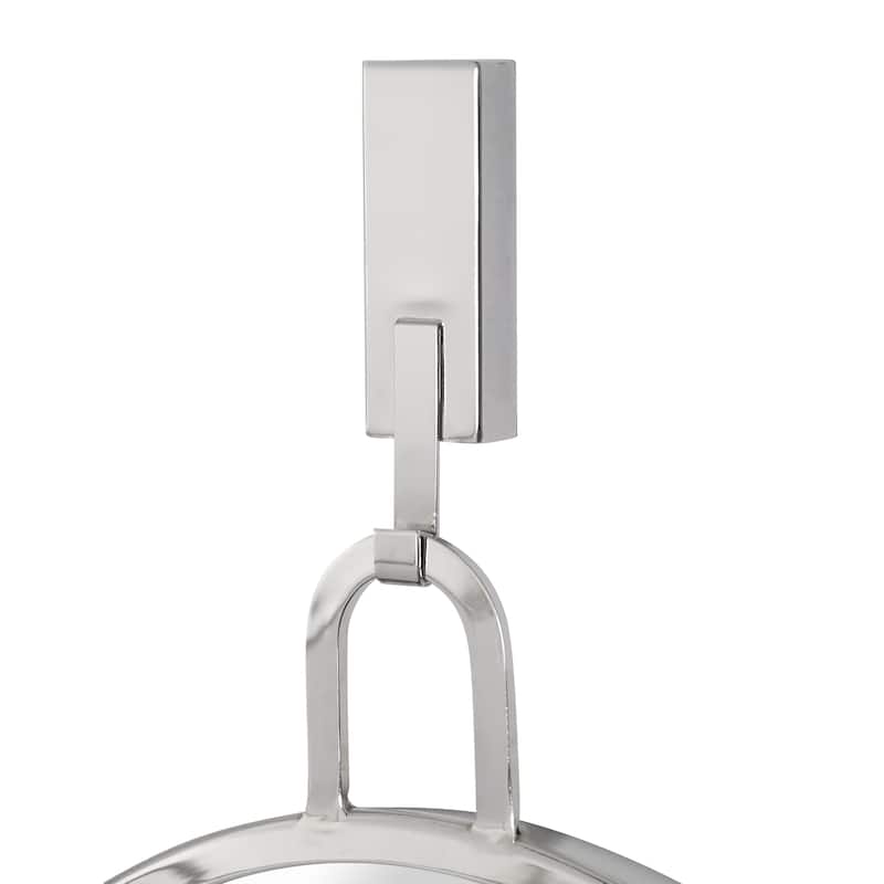 Stopwatch Polished Nickel Oval Powder Room Mirror - Polished Nickel