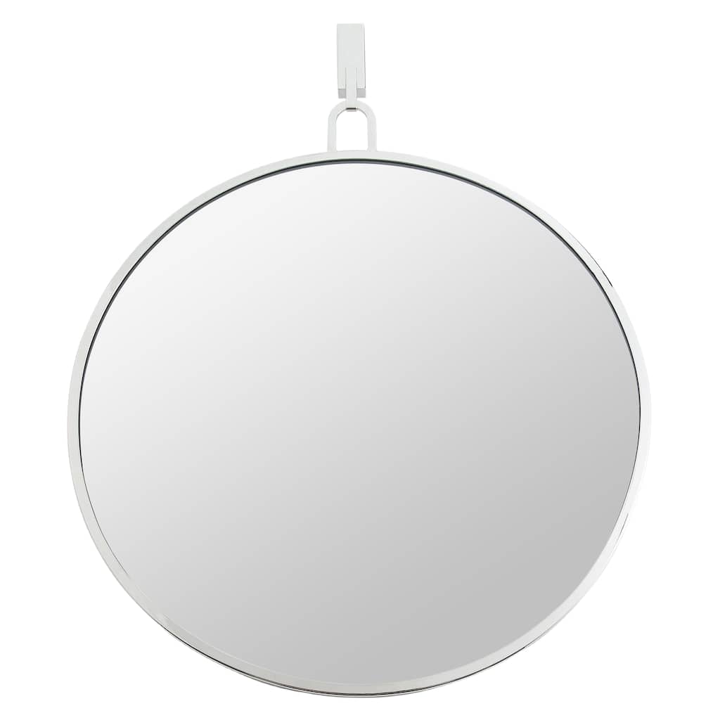 Carson Carrington Sagbraten 30-inch Polished Nickel Round Accent Mirror - Polished Nickel