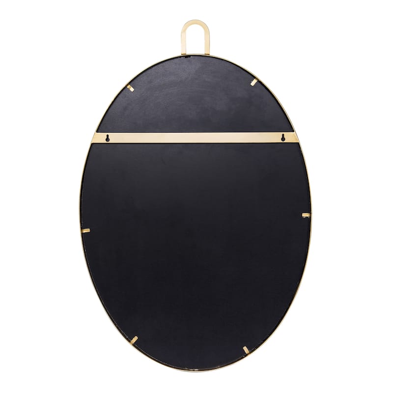 Stopwatch Gold Oval Powder Room Mirror