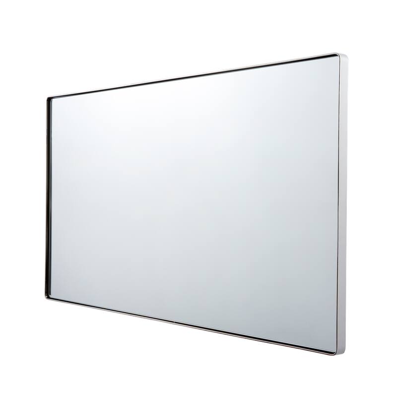 Kye Polished Nickel Rounded Rectangular Wall Mirror - Polished Nickel