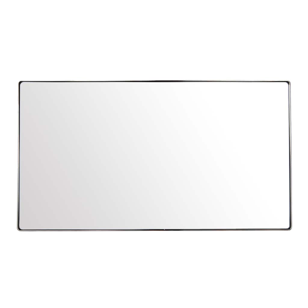 Kye Polished Nickel Rounded Rectangular Wall Mirror - Polished Nickel