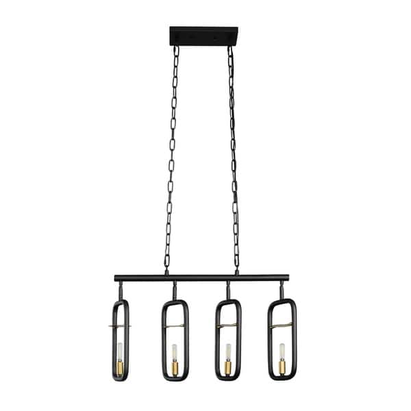 Varaluz Bar None 4light Aged Gold and Rustic Bronze Linear Pendant