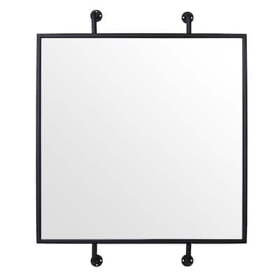 Tycho Black Pipe Mounted Wall Mirror