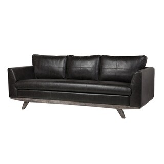 Rebel 3 Seater Leather Sofa In Distressed Biker Black Rebel 3 Seater Leather Sofa In