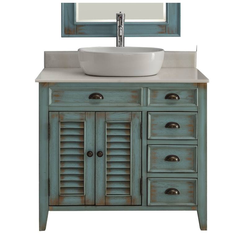 36" Benton Collection Abbeville Vessel Sink Farmhouse Bath Vanity