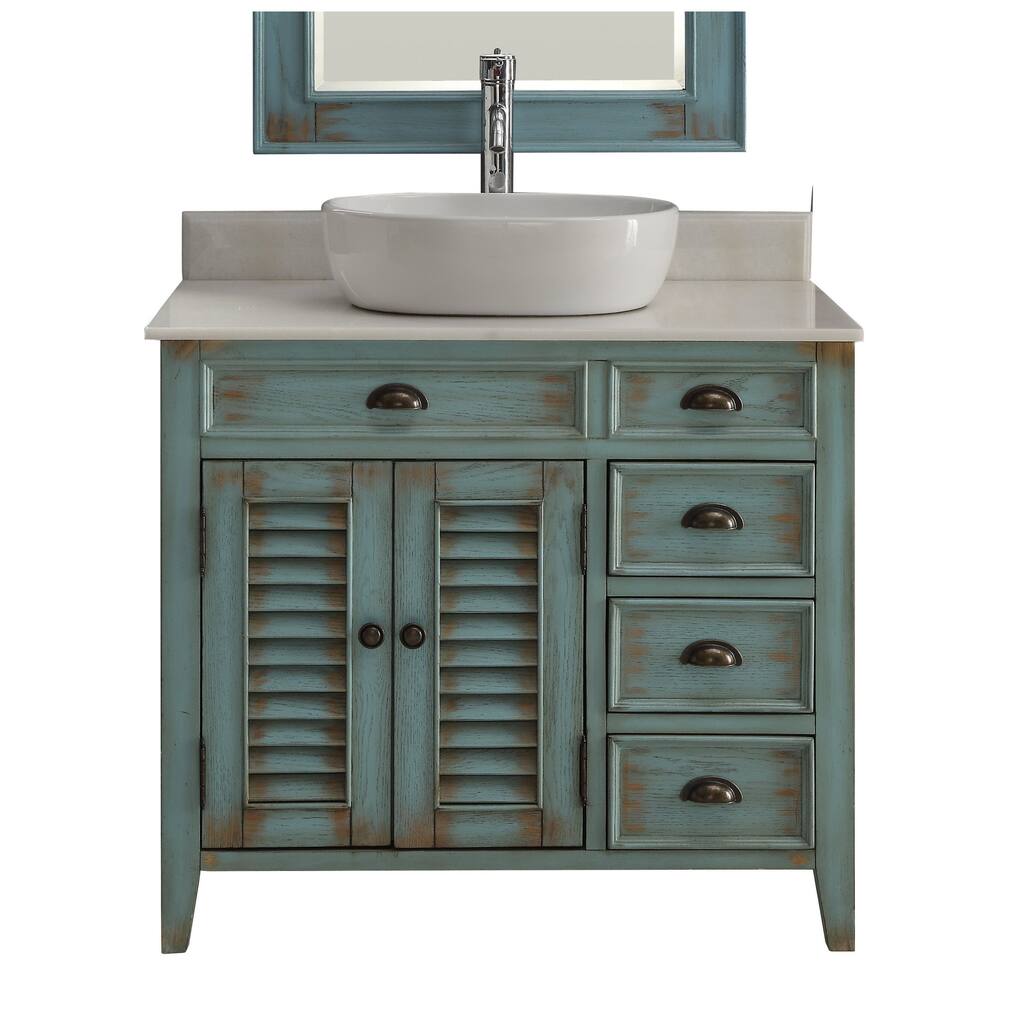 36" Benton Collection Abbeville Vessel Sink Farmhouse Bath Vanity