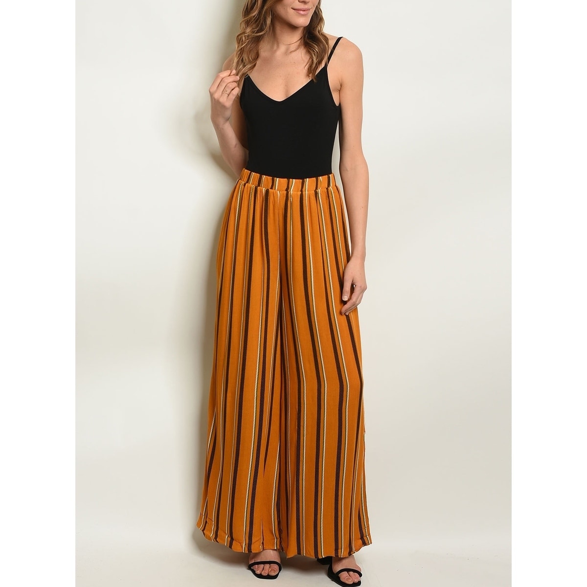 high waisted striped palazzo pants