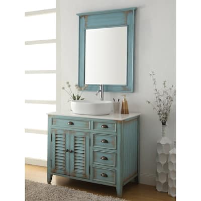 36" Benton Collection Abbeville Farmhouse Bath Vanity & Mirror