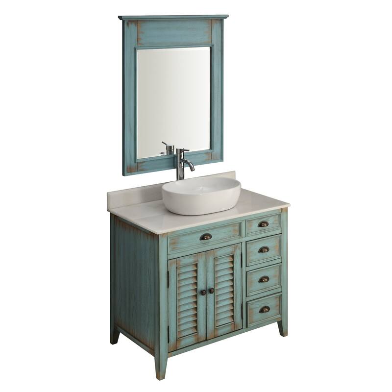 36" Benton Collection Abbeville Farmhouse Bath Vanity & Mirror