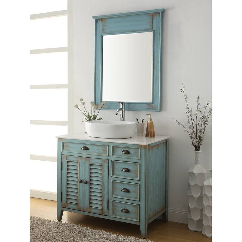 36" Benton Collection Abbeville Farmhouse Bath Vanity & Mirror