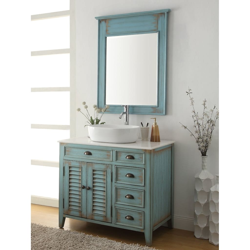 36" Benton Collection Abbeville Farmhouse Bath Vanity & Mirror