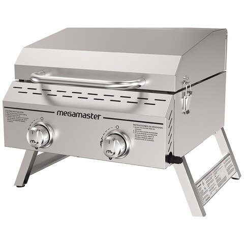 Megamaster 2 Burner Propane gas grill staninless steel Tabletop