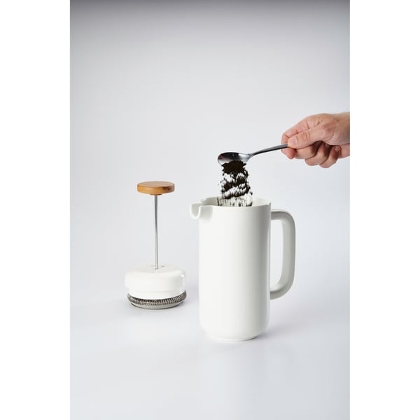 BonJour Ceramic 8DemitasseCup Ceramic French Press, Matte White