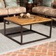 preview thumbnail 1 of 8, Brosnan Black/ Natural Wood Outdoor Coffee Table by SEI Furniture