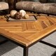 Havenside Home Brosnan Contemporary Black/ Natural Wood Outdoor Coffee Table - Thumbnail 1