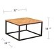 Havenside Home Brosnan Contemporary Black/ Natural Wood Outdoor Coffee Table - Thumbnail 5