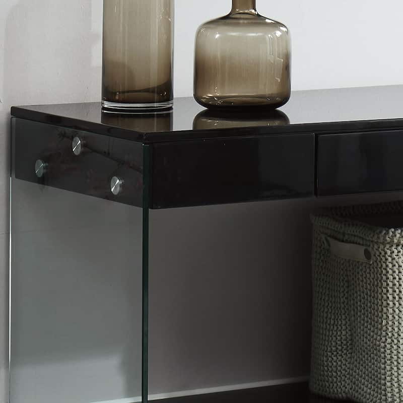 Takamura Modern 70-inch Glass 1-Shelf 1-Drawer TV Console by Strick & Bolton