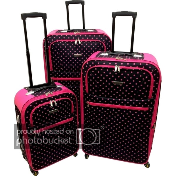 polka dot luggage set