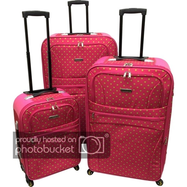 polka dot luggage set