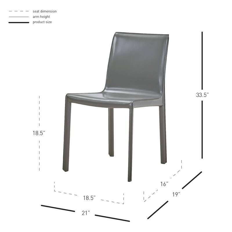 Gervin Recycled Leather Chair,Set of 2