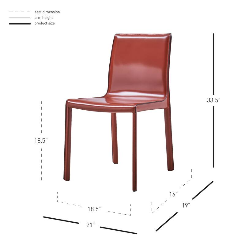 Gervin Recycled Leather Chair,Set of 2