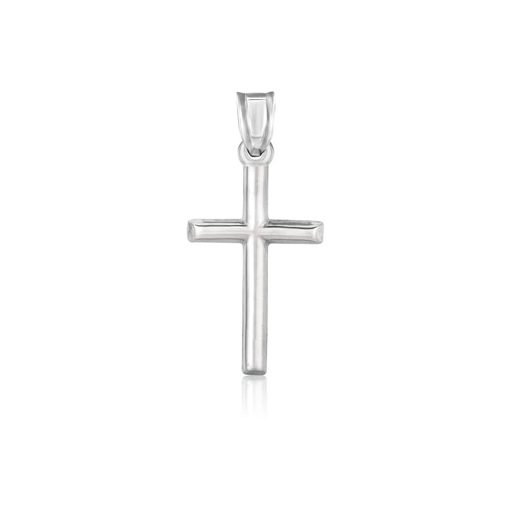 MayaMila 14k White Gold High Polish Cross Pendant