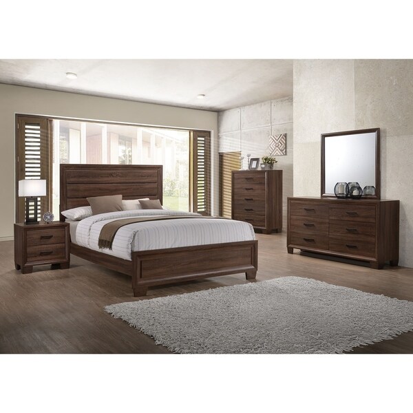 Addison Transitional Medium Warm Brown 4-piece Bedroom Set