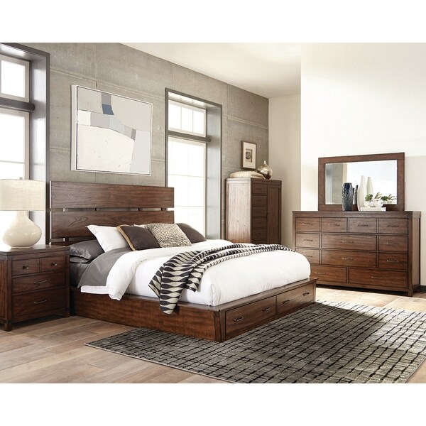 Cascadia Industrial Dark Cocoa 5-piece Storage Bedroom Set