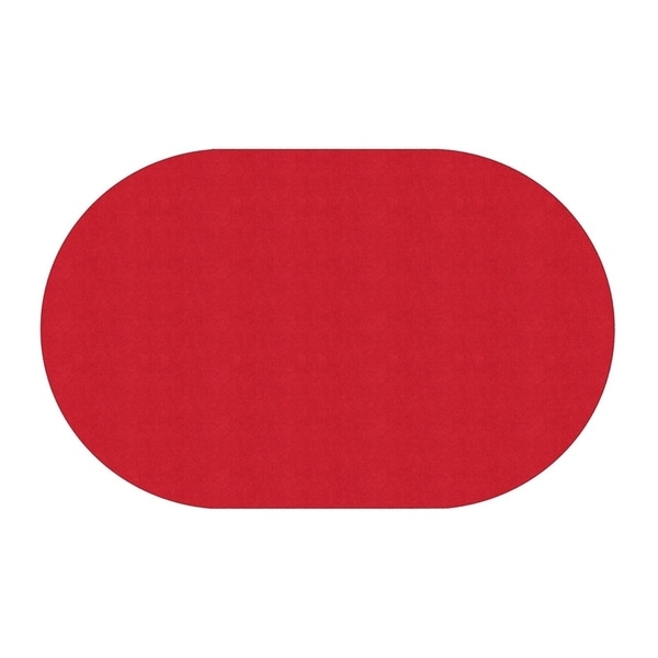 Flagship Carpet Amerisoft School Classroom Oval Rug, Rowdy Red - 7'6" x 12' - 7'6" x 12'