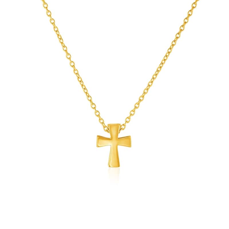 14k Yellow Gold with Cross Pendant