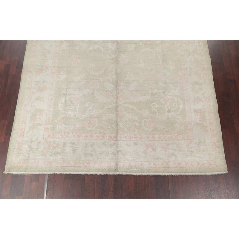 Oushak All-Over Floral Handmade Wool Turkish Oriental Area Rug - 10'8" x 9'1"