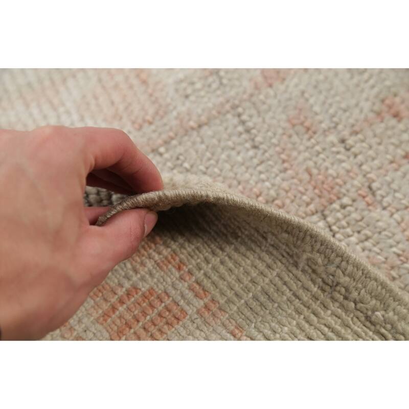 Oushak All-Over Floral Handmade Wool Turkish Oriental Area Rug - 10'8" x 9'1"