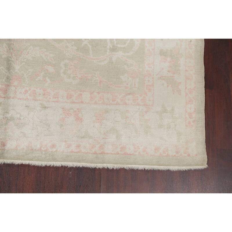 Oushak All-Over Floral Handmade Wool Turkish Oriental Area Rug - 10'8" x 9'1"