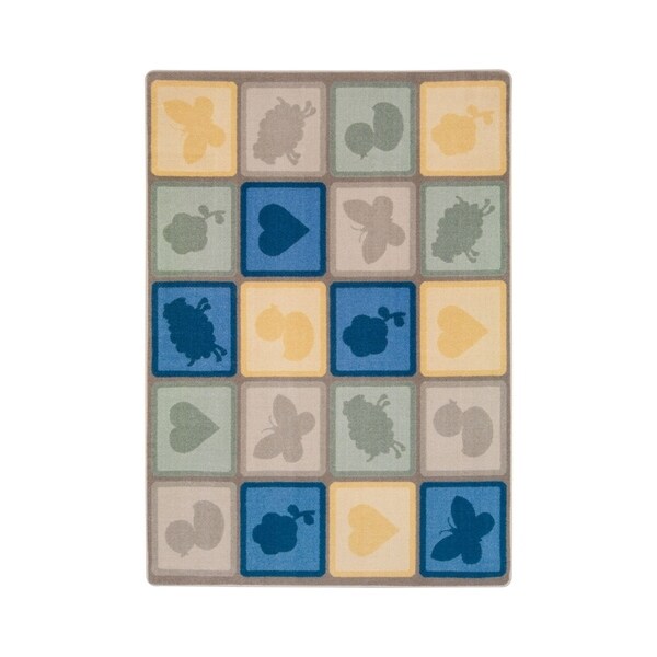 Joy Carpets Cuddly Creatures Nylon School Classroom Rectangular Rug, Multi Color - 7'8" x 10'9" - 7'8" x 10'9"
