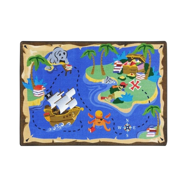 Joy Carpets Books Are Treasures Nylon School Classroom Rectangular Rug, Multi Color - 5'4" x 7'8" - 5'4" x 7'8"