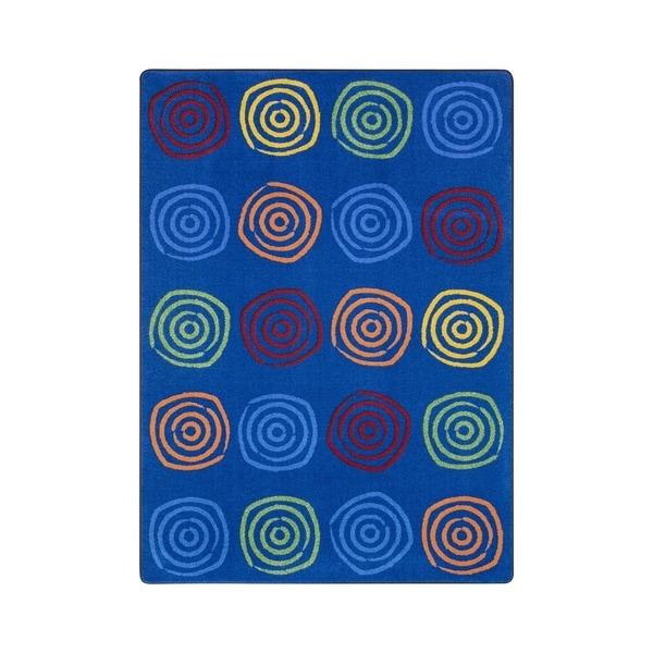 Joy Carpets Simply Swirls Nylon School Classroom Rectangular Rug, Rainbow - 10'9" x 13'2" - 10'9" x 13'2"