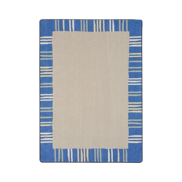 Joy Carpets Seeing Stripes Nylon School Classroom Rectangular Rug, Pastel - 5'4" x 7'8" - 5'4" x 7'8"